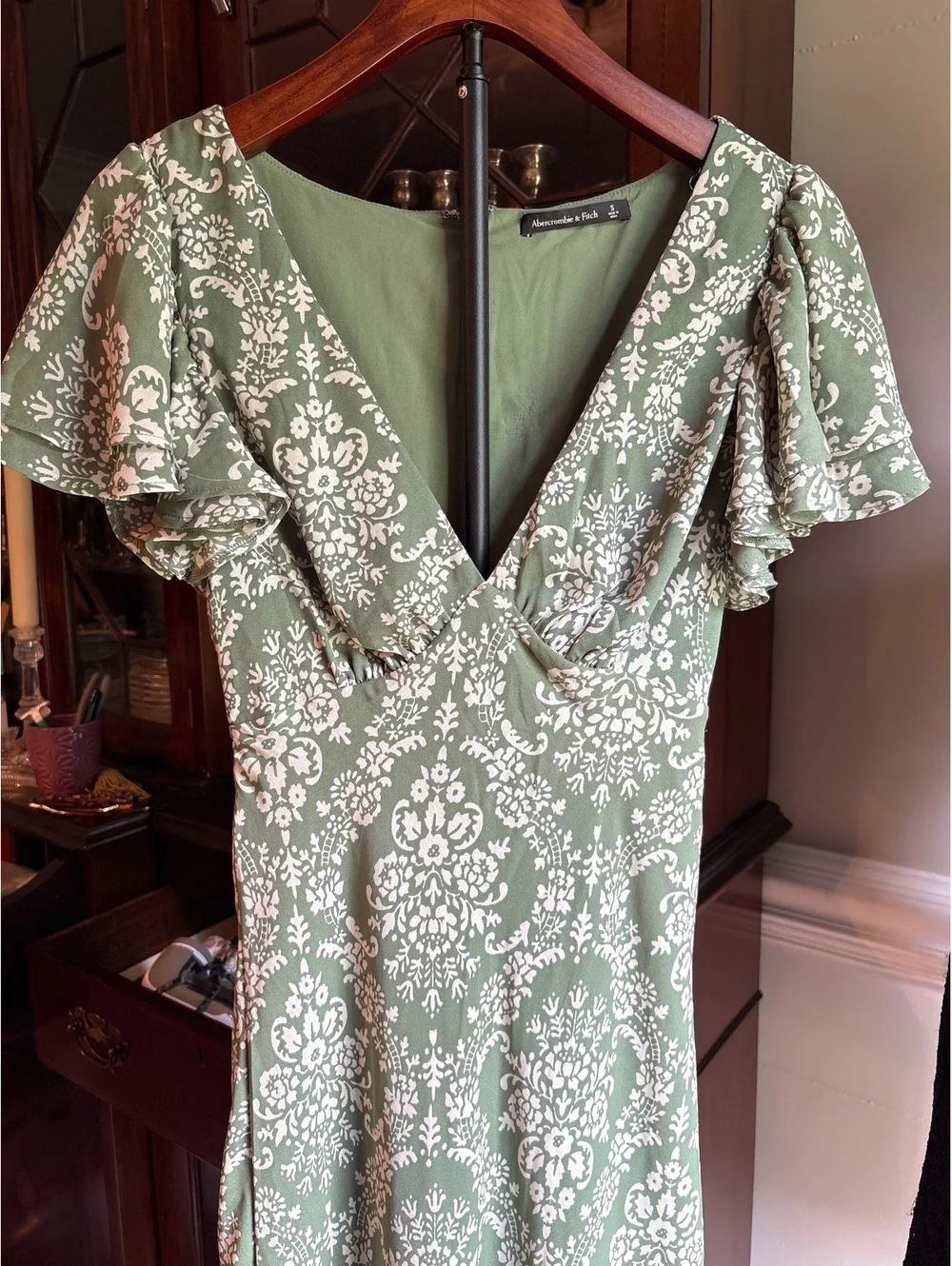 Abercrombie & Fitch Green Floral Maxi S